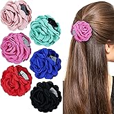 Cinaci 6 Pieces 9cm/3.5" Retro Flower Rose Hair Claws Clips with Strong Hold Floral Updo Hair Clips Barrettes Accessories for Women Girls