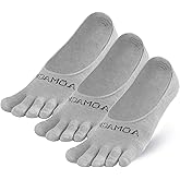 OrrinSports Toe Socks Women Low Cut No Show Socks Non-Slip Invisible Ankle Sock Liner Five Finger Sock (3 Pack)