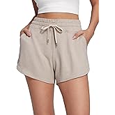 CRZ YOGA Cloud Jersey Dolphin Sweat Shorts for Women 3" - High Waisted for Casual Athletic Lounge with Pockets