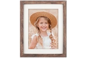 ORIVAN 8x10 Picture Frame Wood Display Picture 6x8 with Mat or 8x10 without Mat Distressed Brown Photo Frame for Wall and Tabletop Decoration
