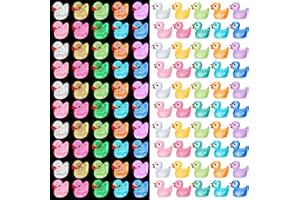 Provone 200 Pack Mini Ducks, Mini Luminous Resin Duck 10 Colors Tiny Ducks Bulk Glow in The Dark Miniature Figures Tiny Resin