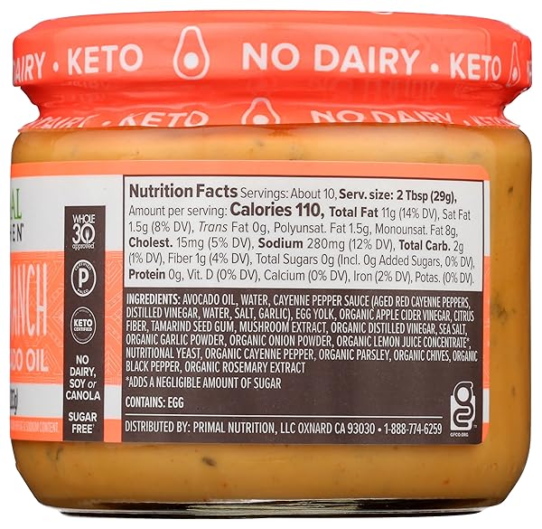 PRIMAL KITCHEN BUFFALO RANCH DIP, 10 OZ