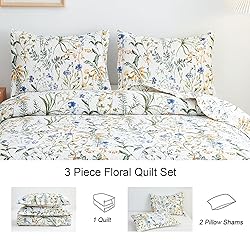 Ycosy Floral Quilt Sets Twin Size Reversible