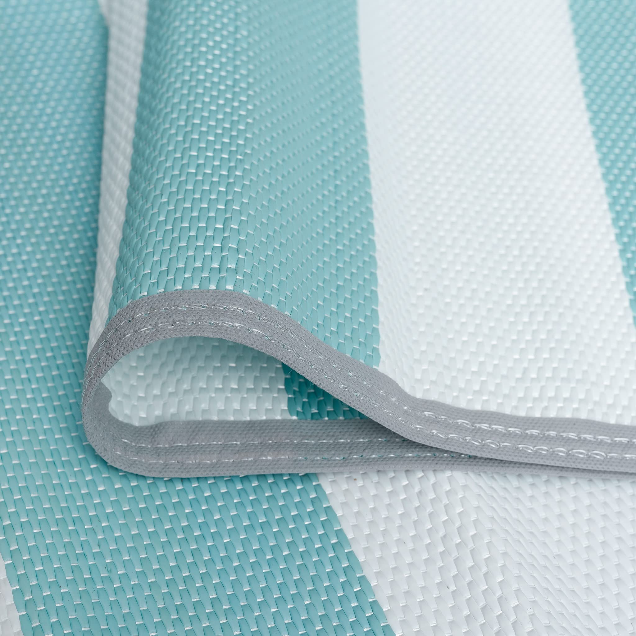 Craft 4 You Waterproof Rug for Outdoor and Indoor Use, Various Sizes up to 9x13ft, Garden Patio Mat Waterproof Large Camping Reversible Plastic Deck Area Coverage Rugs (Aqua, 5x7ft - 150x210cm)