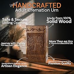 INTAJ Wooden Tree of Life Cremation Urns for Human