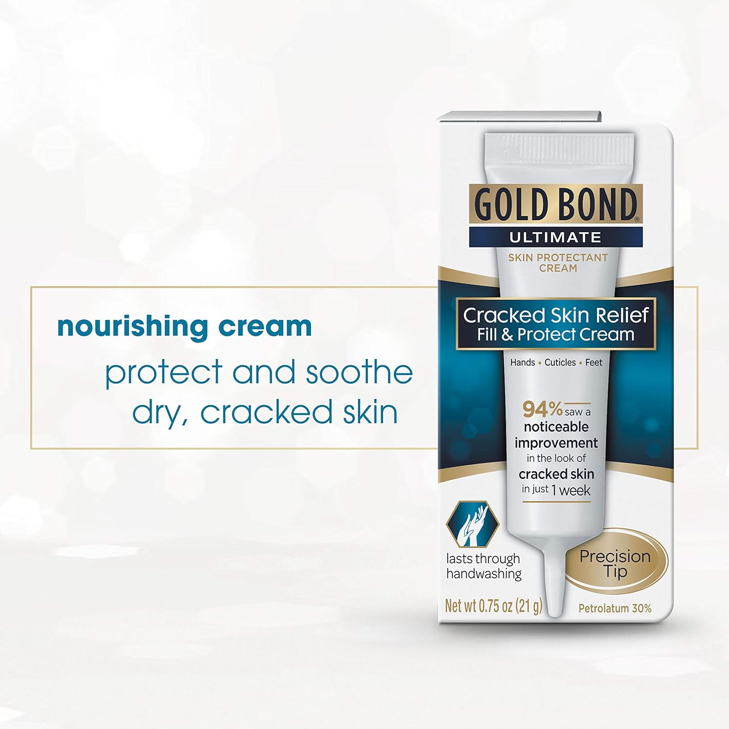 Gold Bond Ultimate Cracked Skin Relief Fill & Protect Cream, Precision Tip, 0.75 Oz : Beauty