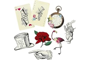 TALKING TABLES Pack of 8 Alice in Wonderland Props - Oversized Decorations, Party Supplies For Mad Hatter Tea Party, Birthday, Afternoon Teas, Baby Shower, Garden