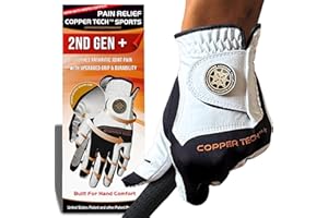 Copper Tech Golf Gloves Men Right Handed Golfer or Left Handed Golfer (2nd Gen) | Copper Compression Joint Support Golf Glove