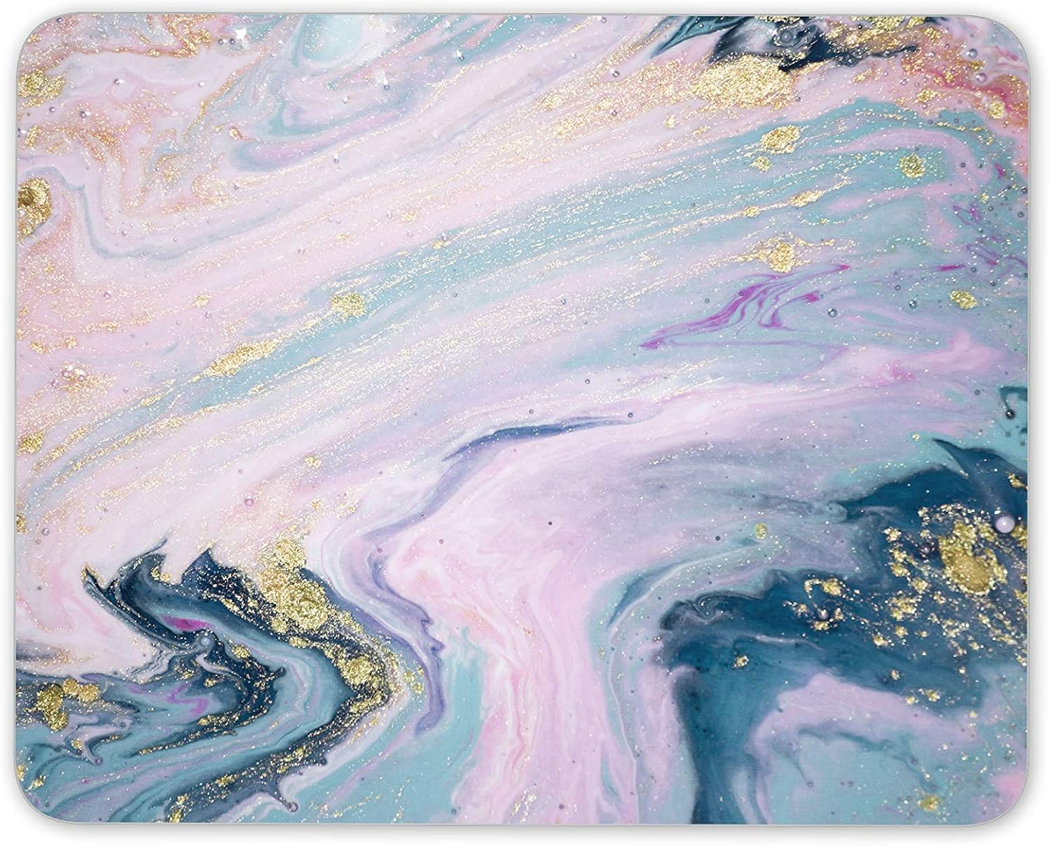 Destination Vinyl Ltd Pink Marble Effect Mouse Mat Pad - His Hers Abstract Computer #14484, Multicolor, 23.5cm x 19.6cm x 5mm