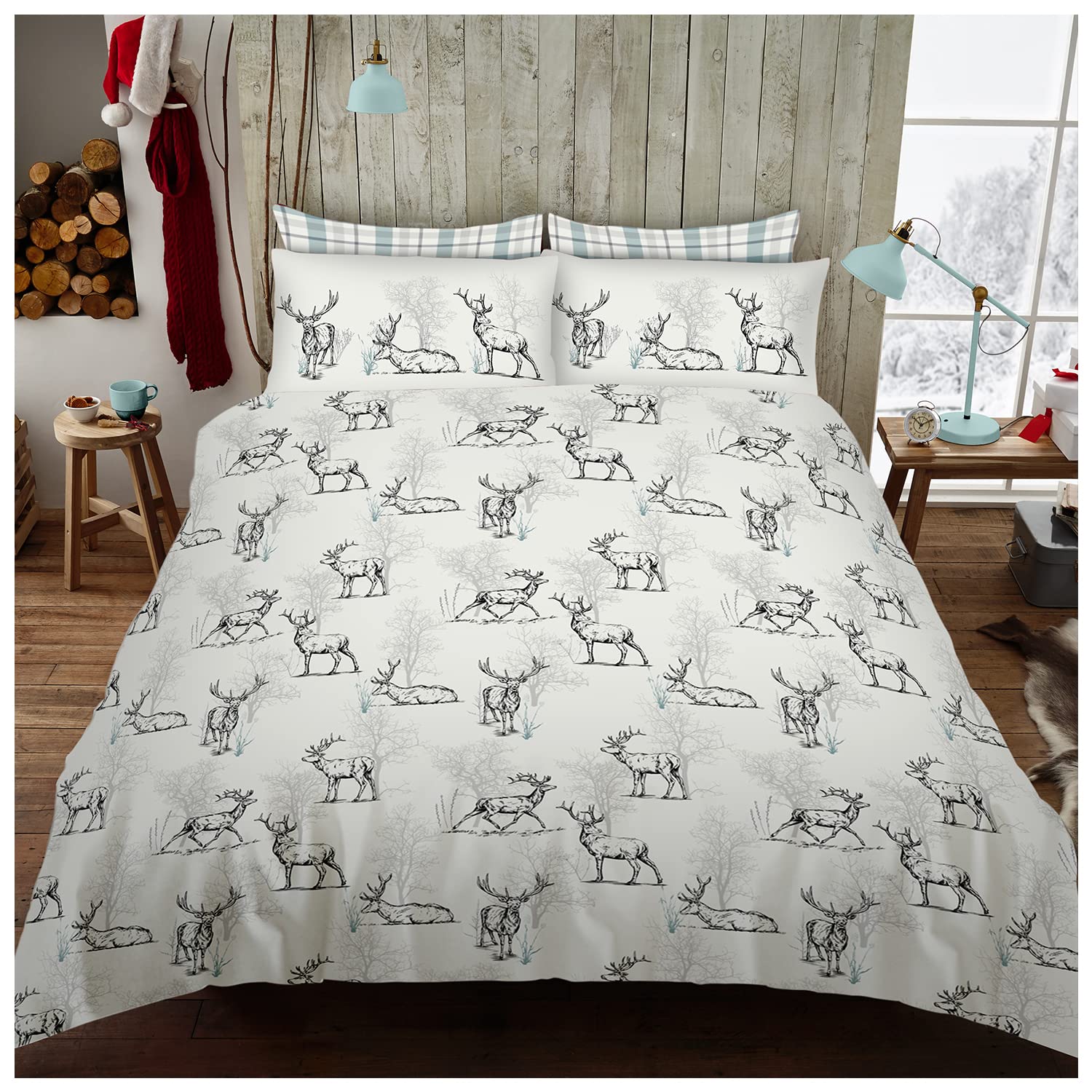 GC GAVENO CAVAILIA Printed King Size Duvet Cover Set, Stag Bedding & Linen Set, 100% Polycotton Animal Quilt Covers — image 1