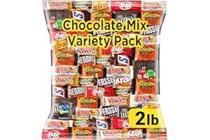 JUMBLET Chocolate Assorted Bulk Candy Variety Pack 2lb - Mini Chocolate Bars, Milk & Dark Chocolate Mix - Individually Wrapped Bulk Candy for Office Snacks, Party Favors and Bags - Trick or Treat Ready Mix for Halloween