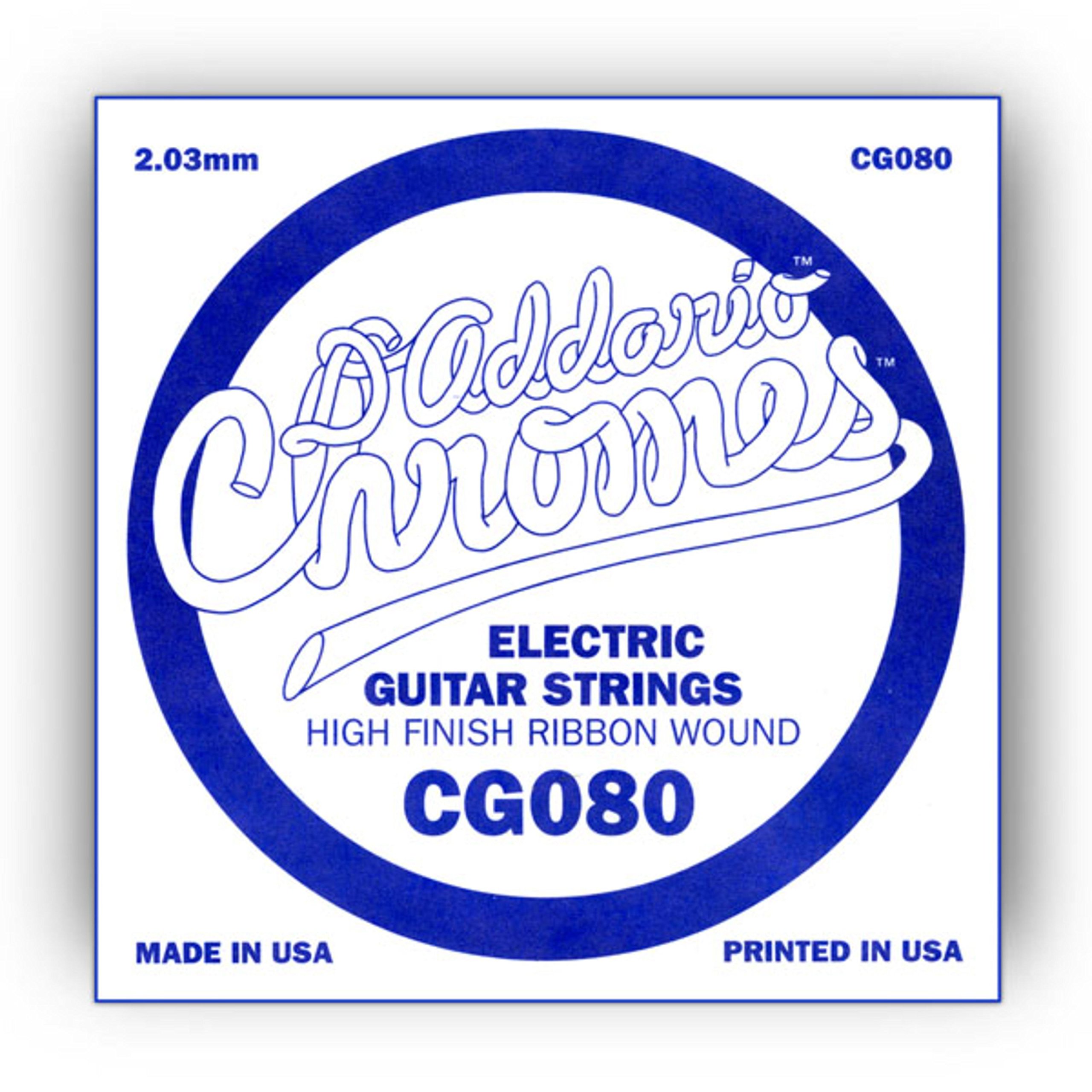 D'Addario .080 Flat Wound Single String for Electric Guitar