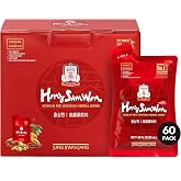 JUNG KWAN JANG US HongSamWon - Korean Red Ginseng Tea, Pre and Post Workout Herbal Energy Drink with Jujube, Cinnamon Ginger &amp; Goji Berry - Caffeine Free, Non-GMO (60 Pouches, 1.69 fl oz)