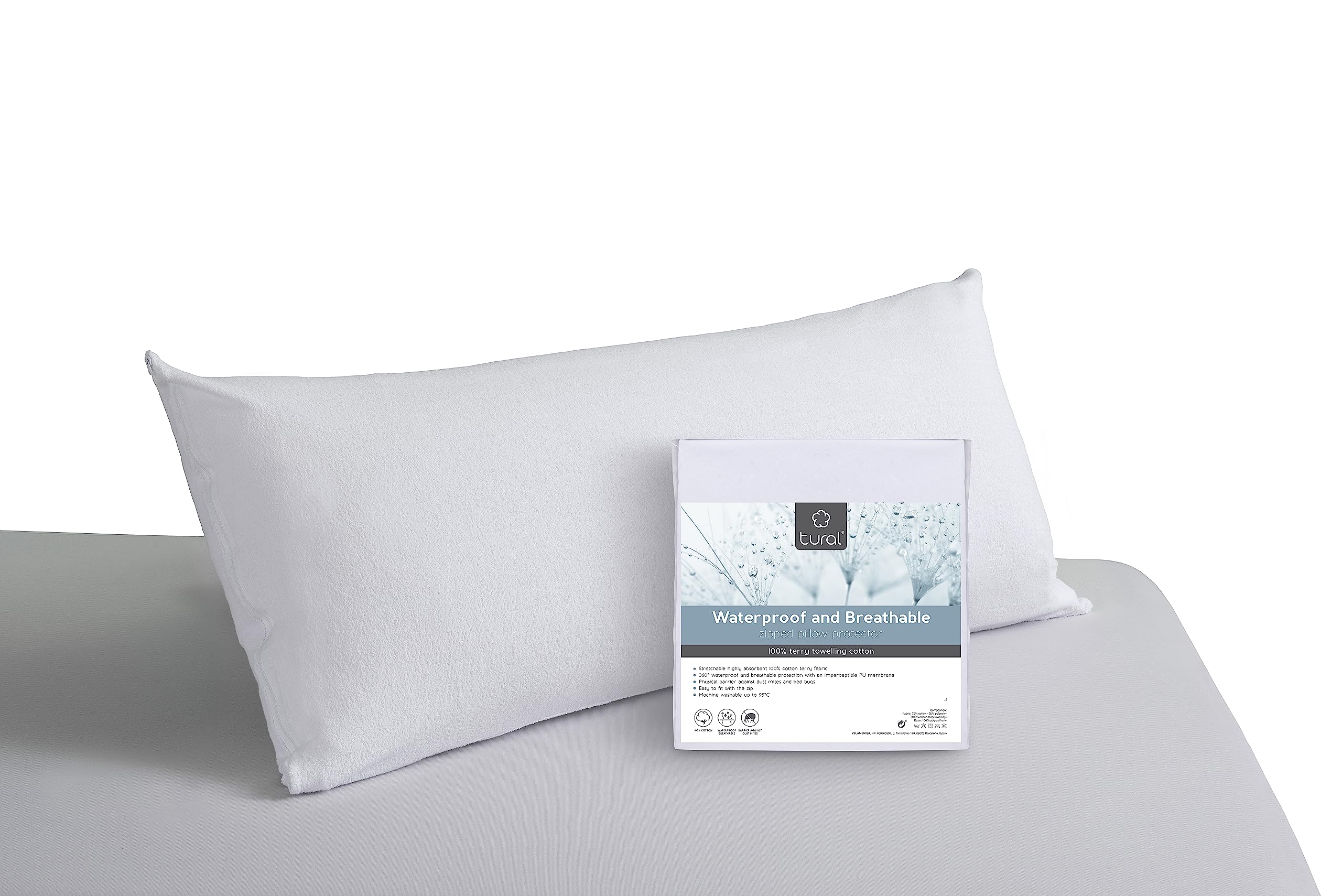 Tural - Pillowcase (40x60 cm) | Breathable | Terry Towel 100% Cotton - White