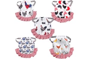 ZUOLUN Chicken Saddle, 5 Pack Chicken Aprons with Elastic Straps, Double Layer Design Chicken Aprons for Hens, Chicken Back Feather Protector for Small, Medium and Large Hens