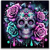 Benjenes Sugar Skull Diamond Art Kits for Adults, Diamond Painting Kits | Diamond Painting Kits 5D DIY Round Drill Gem Art Paint With Diamonds Dots Crafts Kits for Home Decor Gift 14x14 in