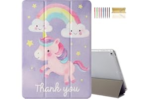 Dteck iPad 6th 5th Generation Case,iPad Air Case,iPad Air 2 Case,Lovely Slim Trifold Stand Lightweight Transparent Soft TPU R