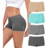 dmuveo Womens Boys Shorts Underwear Seamless Full Coverage Briefs Soft Stretch Boxer Shorts For Women Multipack