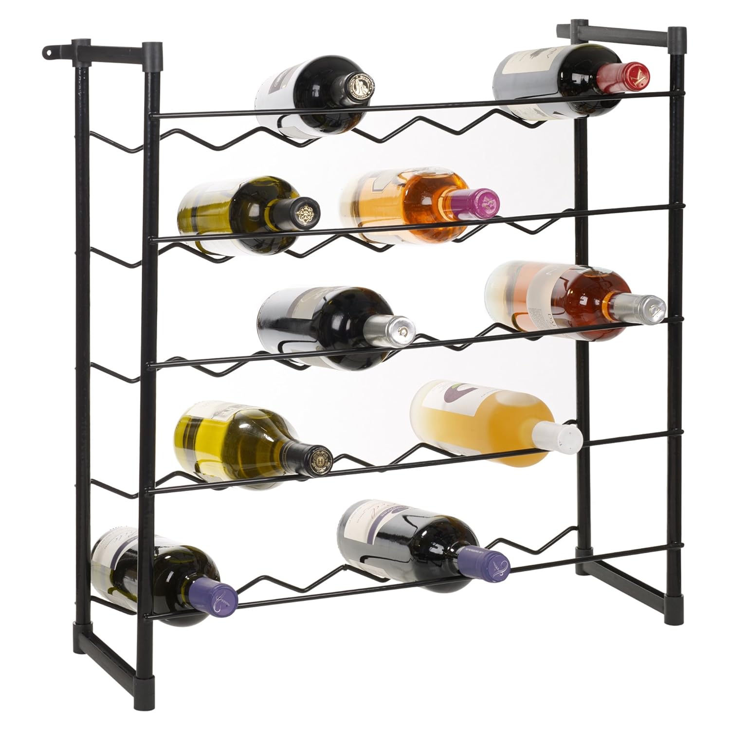 EG Homewares Metal Free Standing Stackable Wine Rack to fit 30 or 60 Bottles Amazon.co.uk