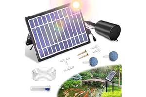 SRYGERY Solar Pond Aerator with Air Pump, 3 Modes(18H/36H/72H) Solar Aerator for Ponds Outdoor, 4W & 2200 mAh Solar Powered Air Pump with Bubble Regulator for Small Fish Pond, Stock Tank, Aquarium Hydroponics