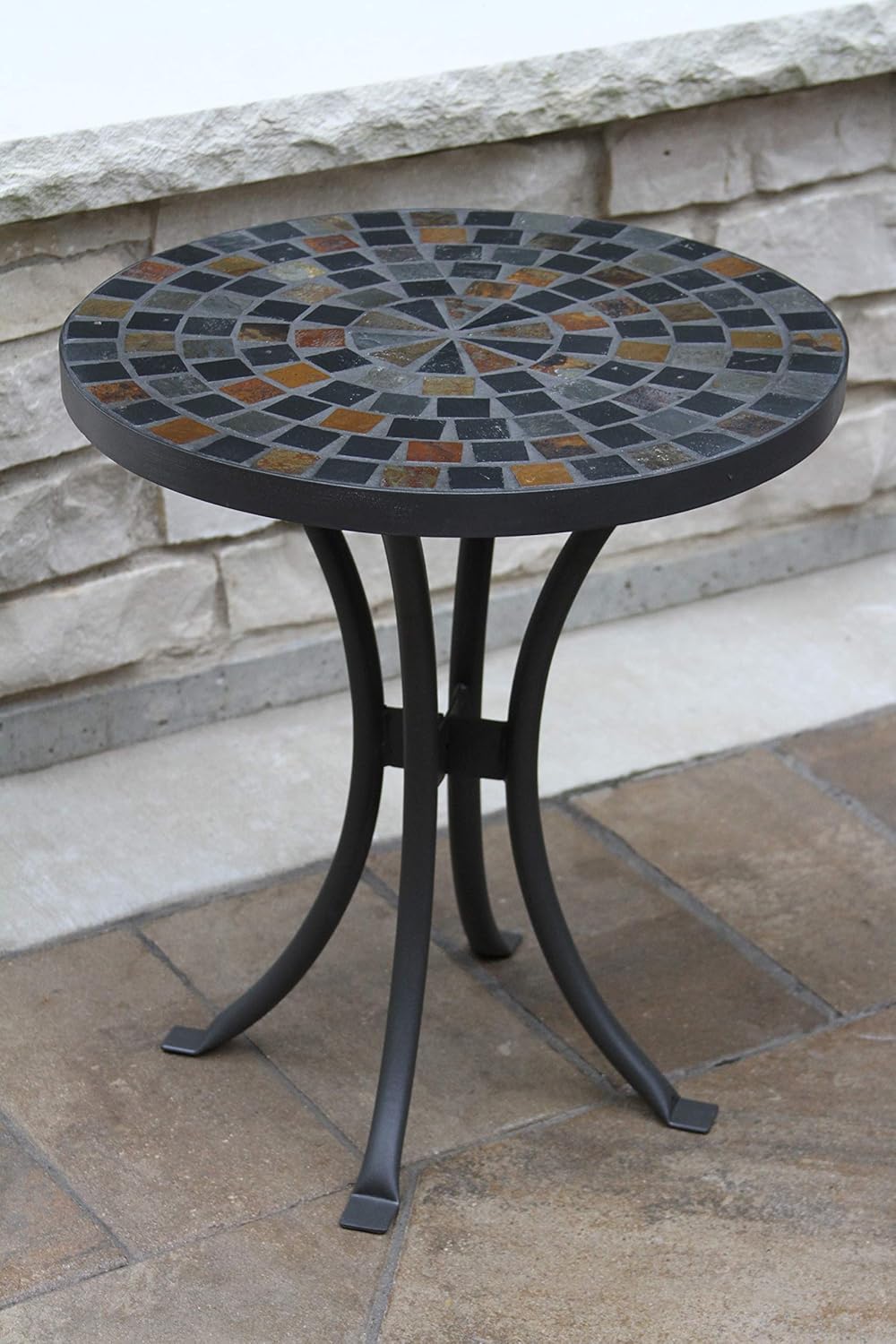 Amazon Com Outdoor Interiors Llc 31625 Mosaic Side Table 18 Inch Patio Side Tables Garden Outdoor