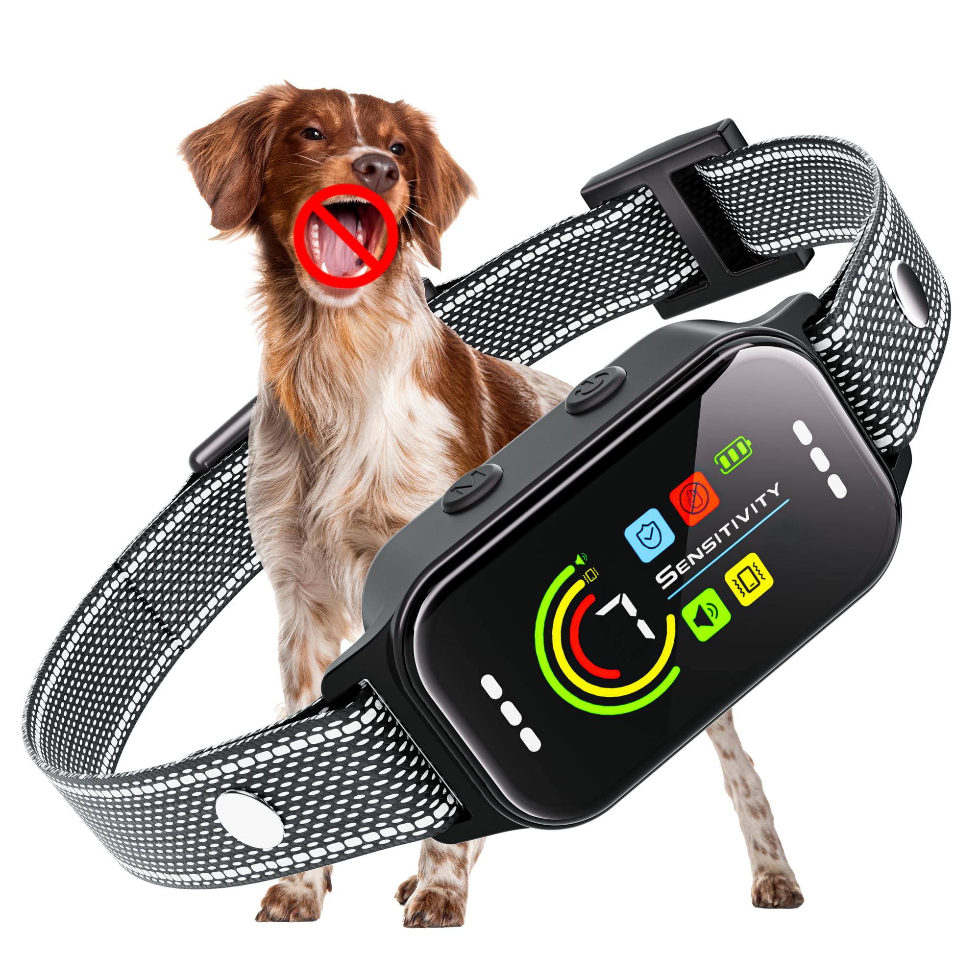 Photo 1 of JEUJE Dog Bark Collar,Bark Collar for Large Medium Small Dogs,Anti Barking Training Collar with 7-Level Sensitivity + 5 Safety Modes Humane Training System