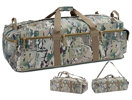 XMILPAX Large Military Duffle Bag Tactical Gear Load Out Bag Deployment  Cargo Bag Travel Sports Equipment Duffel Luggage Bag with Backpack Straps  90L
