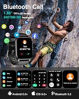 LLKBOHA Smartwatch Bluetooth Call 1.85" Fitness Watch 24 Sports IP68 view 2