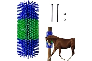 LAIAMER Livestock Scratch Brushes, Horse Scratcher Cow Scratcher Grooming Horse Supplies with Screws, Relieve Itchy Livestock Back Massage Brush for Goat, Pigs and Other Livestock