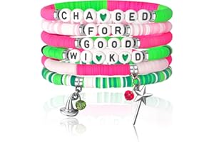 pupvus 6Pcs Bracelets for Friendship Bracelets, Green Pink Festival Presents for Fans' Birthdays, and Party Favors Presents for Fans