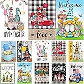 Set of 10 Gnome Seasonal Garden Flags,Double Sided 12 x 18 Inch Yard Flags,small garden flags for outside, Christmas Spring Seasonal Flags for Outdoor,Holiday Garden Flags for All Seasons