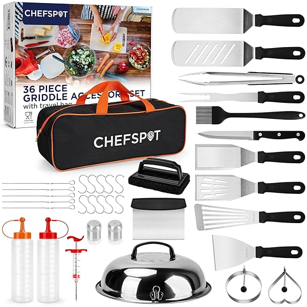 CHEFSPOT 36PC GRIDDLE ACCESSORIES KIT – FLAT TOP...