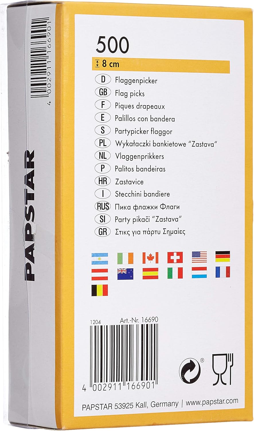 Papstar 500 PARTY PICKS 8CM NATIONS, 13 Nations, 500 Items - Image 4