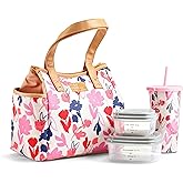 Fit & Fresh Lunch Bag For Women, Insulated Womens Lunch Bag For Work, Leakproof & Stain-Resistant Large Lunch Box For Women With Containers and Matching Tumbler, Zipper, Westerly Lunch Bag, Floral