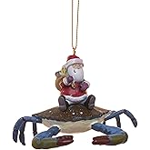 Cape Shore Santa Riding Maryland Blue Crab Christmas Holiday Ornament, 3-inches, Resin