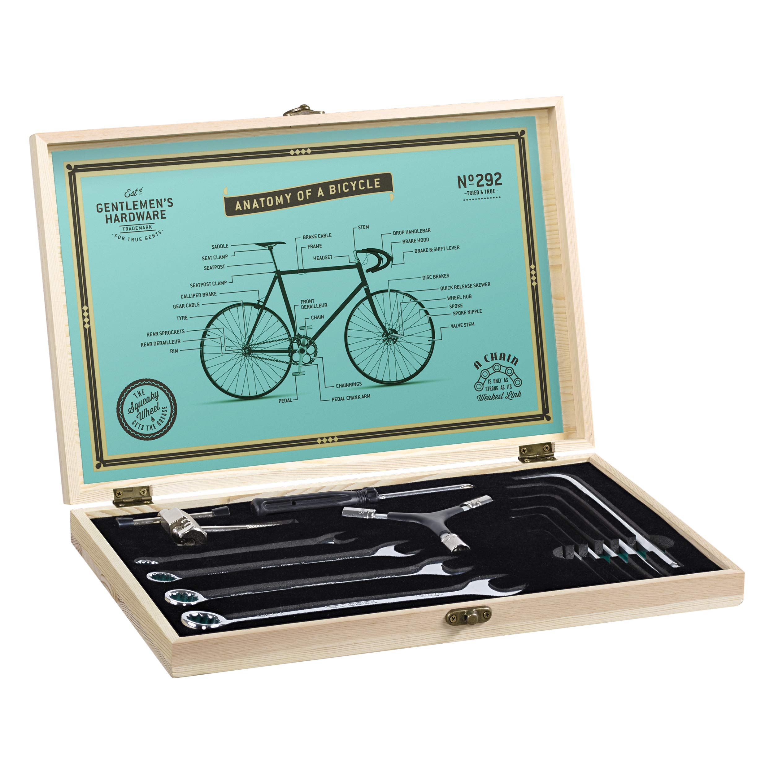 Gentlemen's Hardware Premium Bike Tool Kit in Wooden Box