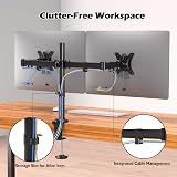 BONTEC Dual Monitor Stand for Desk 13–32 in VESA 75/100 Clamp Grommet view 6