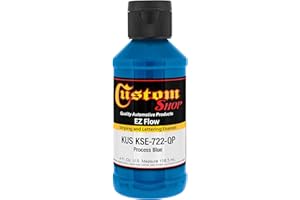 Custom Shop KSE722-QP Process Blue - EZ Flow Pinstripe & Lettering Enamel Paint - 4 Ounce