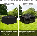 LAMUNI Garden Furniture Cover 420D Oxford Waterproof Rectangular 130x120x85cm view 6