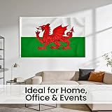 SHATCHI 5ft x 3ft Wales Welsh Dragon Flag Polyester with 2 Eyelets view 5
