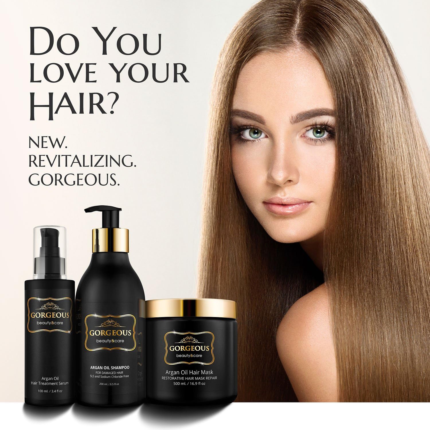 Beauty Gorgeous Argan Oil Shampoo Oil Mask Set Hair Care New