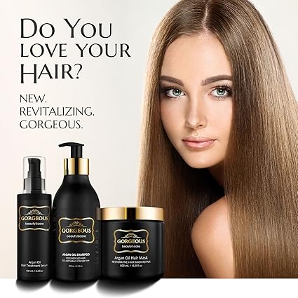Beauty Gorgeous Argan Oil Shampoo Oil Mask Set Hair Care New