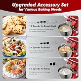 Aucma Stand Mixer 7.5L 1400W 6 Speed Tilt-Head with Accessories Red view 4