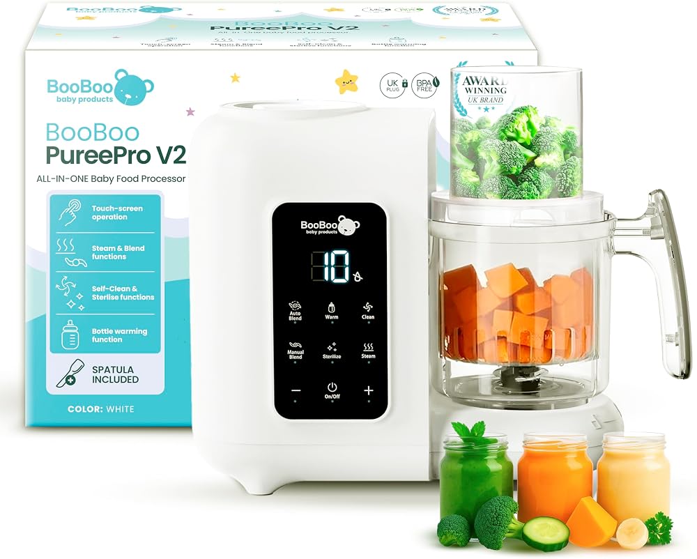 BooBoo Baby PuréePro 5 in 1 Food Maker, Steamer, Warmer, Steriliser