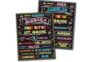SINYMEL First Day of School Board, Back to School Sign, Reusable Color Painting Last Day of School Board, Washable Chalkboard Signs for First Day of School Gift Kindergarten Pre-K 13” X 10.5”
