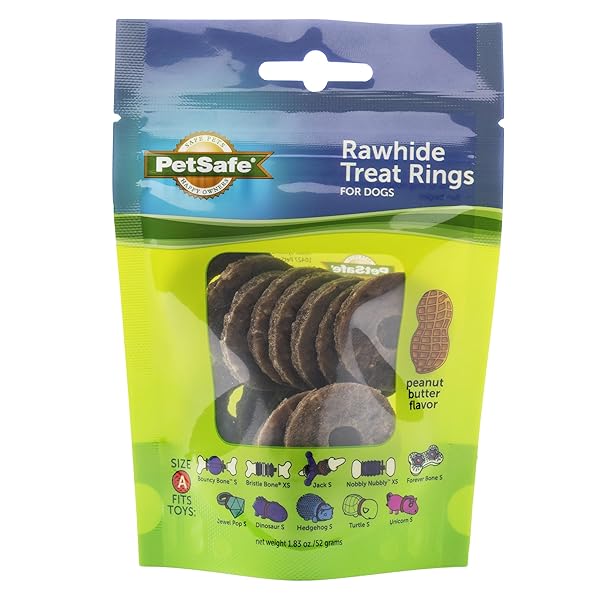 PETSAFE BUSY BUDDY NATURAL RAWHIDE RINGS – PEANUT...