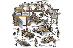 JASSKKBO 86-In-1 Army Men Toys for Boys 4-7 6-8 8-12, Military Base/Truck/Kayak Boat/Motorcycle/Helicopter/Army Men Action Figures/ Weapon Gear Accessories, Military Combat Toys Boys Christmas Birthday Gifts