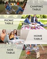 Sportneer Folding Camping Table 60x40 cm 4 Height Adjustable Aluminum view 9