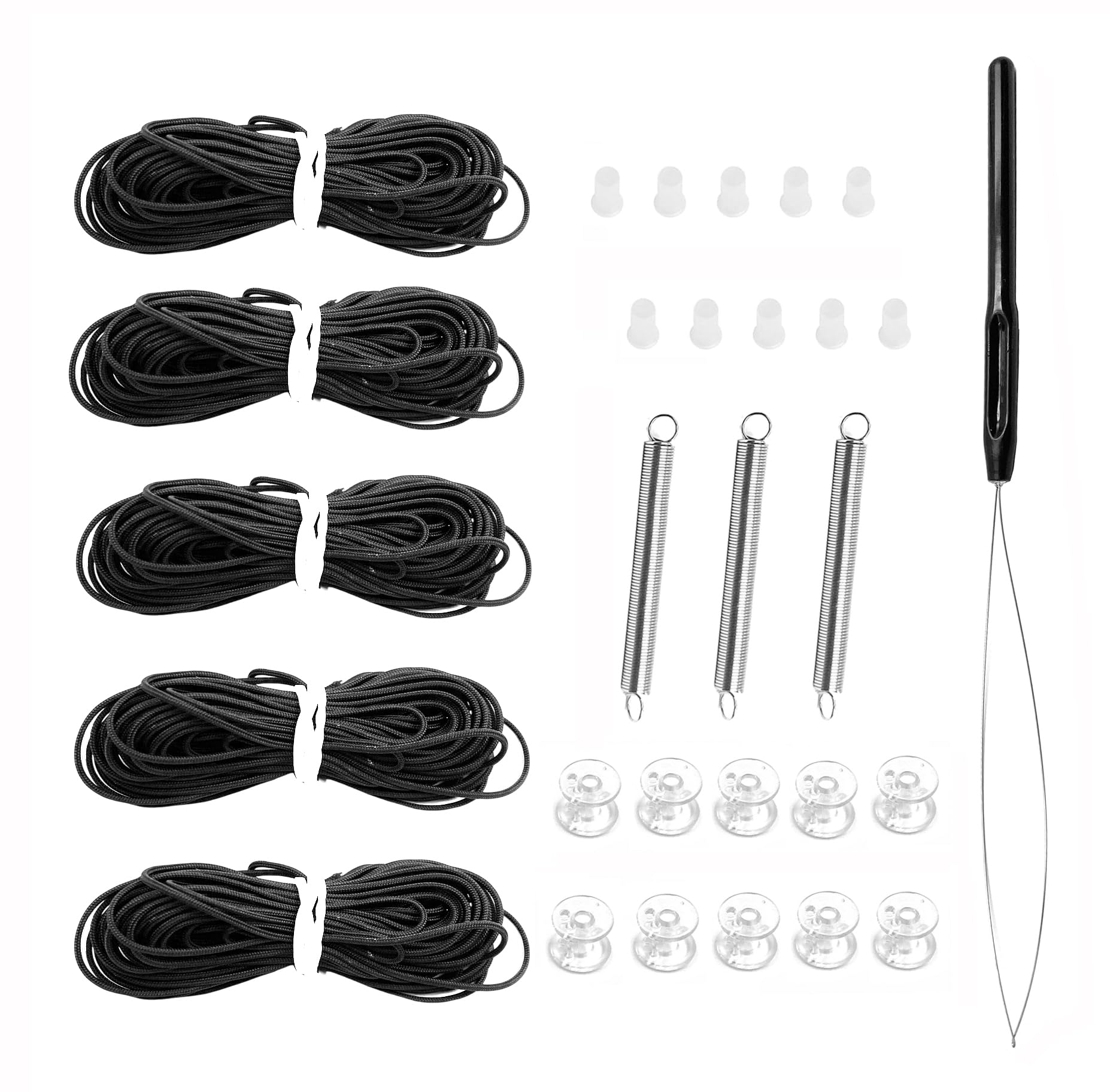 Blinds Window Repair Kit,RV Camper Replacement Blinds Repair Kits for Day and Night Pleated Shade,Black