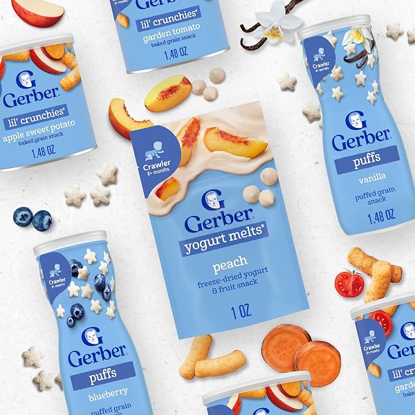 GERBER SNACKS FOR BABY LIL’ CRUNCHIES BAKED GRAIN SNACK 1.48 OZ RANCH